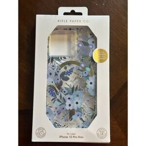 Rifle Paper Co. Apple iPhone 15 Pro Max Case - Garden Party Blue Spring Summer